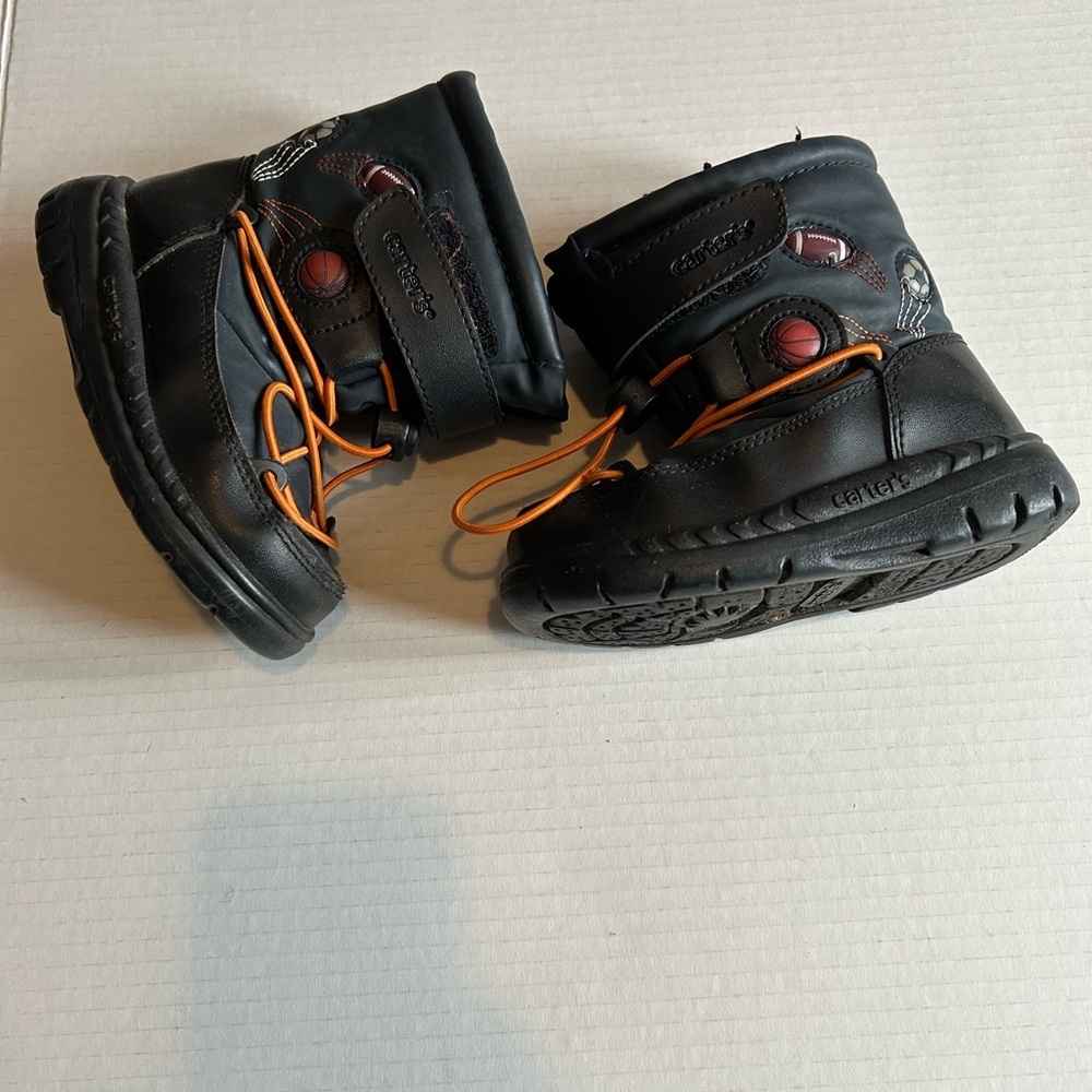 Carter's Kids Boots in Black with Orange Laces